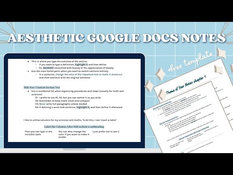 HOW TO MAKE AESTHETIC NOTES ON GOOGLE DOCS | google docs note template