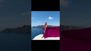A Flying Dress Photoshoot in Oia #santorini #shorts #viral #explore