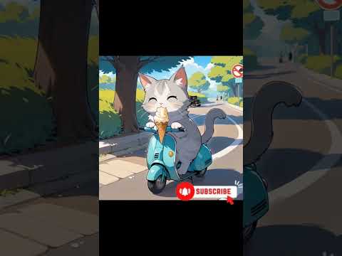 Fluffy Cat Eats Ice Cream on a Hot Day 🍦 | Cute Animated Short for Cat Lovers