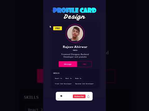 Profile card design #css #shorts #shortsvideo #viralshorts #youtubeshorts #webdesign @CodeWithHarry