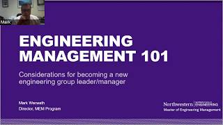Northwestern MEM Webinar: Engineering Management 101