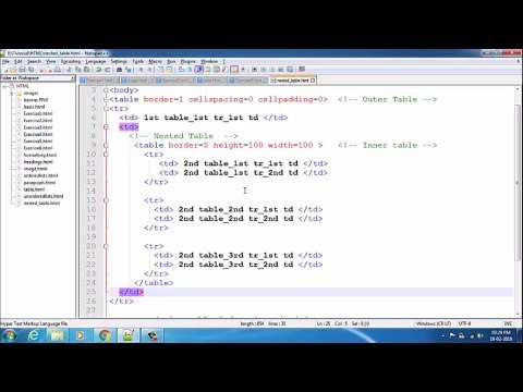 HTML - Nested Table