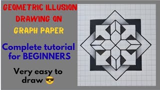 Amazing 3D Optical Illusion Drawing | Step-by-Step Geometric Design on Graph Paper | October Art 3