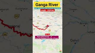 Ganga river flow system #gangariver #river #map #india #drainagesystem #treanding #shorts #padma