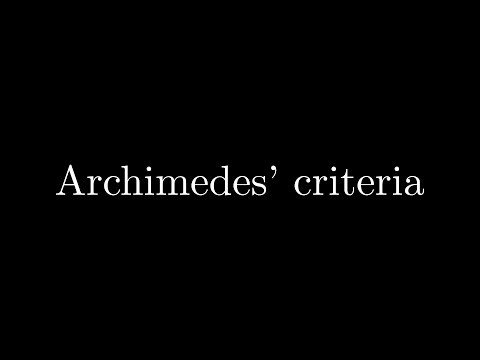 Archimedes' criteria