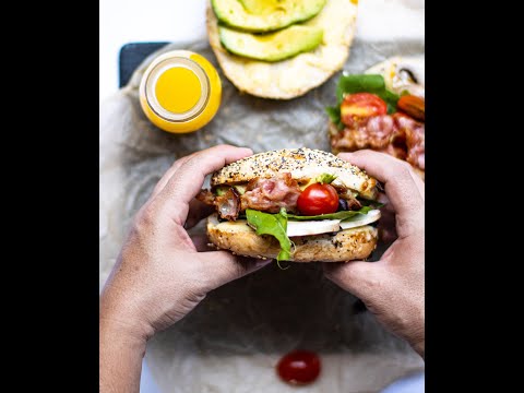 Bagels con frijoles