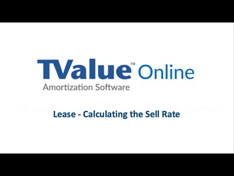 TValue Online Lease - Calculating Sell Rate