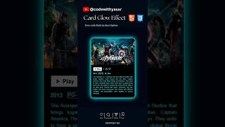 ✨Card Glow Effect | HTML & CSS #html #css #coding #shorts #supportme #avengers #education #webdesign