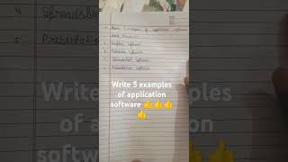 write five examples of application software