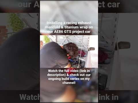 Installing a racing exhaust manifold & titanium wrap on our AE86 GTS hatchback project car