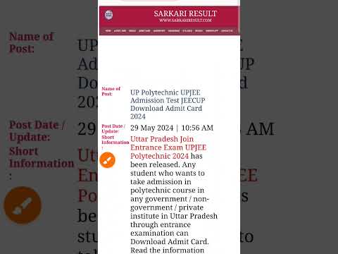 Polytechnic Admit card JEECUP 2024 Download Here#viral #shortviral #tranding #foryou #foryoupage