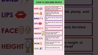 How to Describe People in English