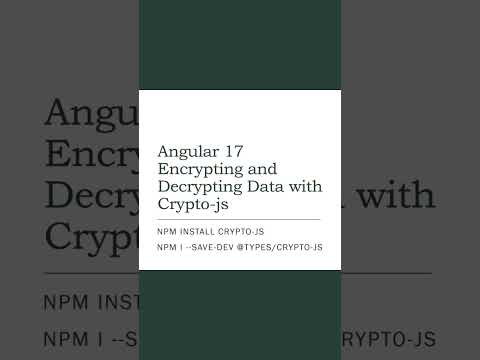Angular Encrypting Decrypting Data with CryptoJs | Angular 17 Tutorial | npm install crypto-js