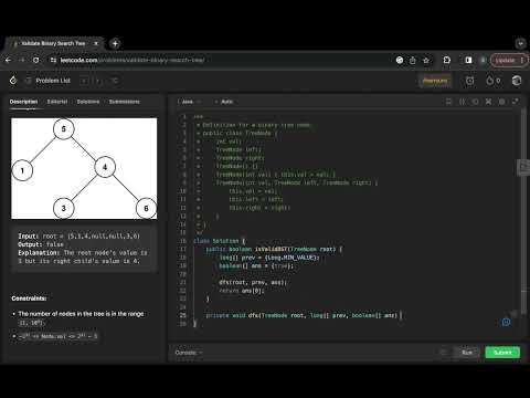 [Leetcode] 98. Validate Binary Search Tree