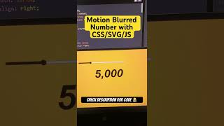 Motion Blurred Number | CSS SVG JS #coding #tutorials #htmlcss #javascript #shorts