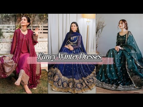 Beautiful Winter Party Wear Dresses | Latest Fancy Winter Dress Designs 2024 | #partywear #winter