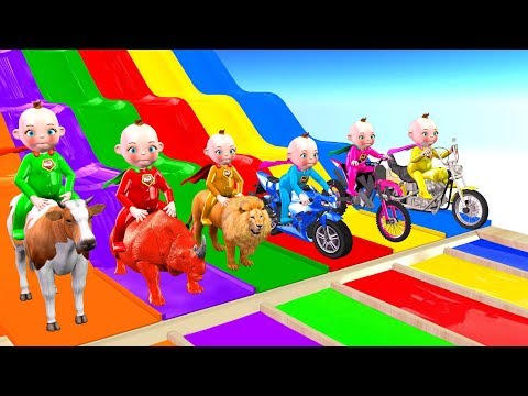 Funny Baby Ride On Wild Animals Motorbike Toys Giant Water Slide For Kids Children Toddlers
