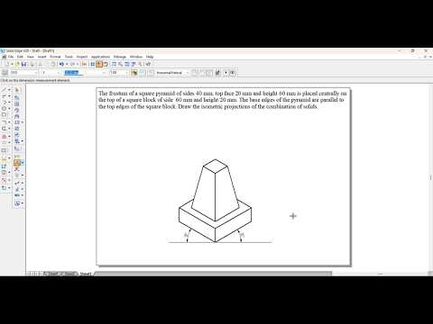 ISO Metric Projections _ Solid Edge Tutorials_ Example 03_Frustum of Square Pyramid on Square Block