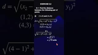 9th Math Solutions: EXERCISE 5.2 Q1  COORDINATE  GEOMETRY- Distance Formula-Tamil Nadu State Board