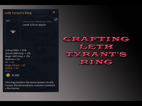 Crafting Leth Tyrant's Ring   Cabal M Ph