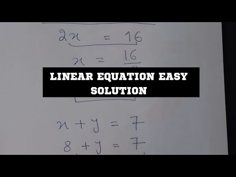 Linear Equation Easy Solution...!