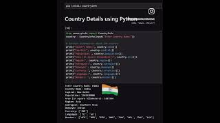 Get Country Details using Python: #coding #programminglanguage #python #country #detailing #get