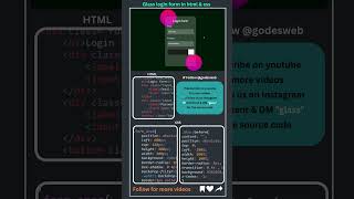 “How to Create Glass Login Form in HTML & CSS | Modern UI 🔥