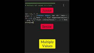 Junior Vs. Senior Developer #coding #programming #python #shorts