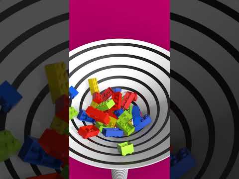 Into The Funnel Lego Bricks Go 🎲 Satisfying 3d Animation #satisfying #animation #blender3d