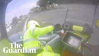 Dashcam video captures postal workers being hit on Australian roads