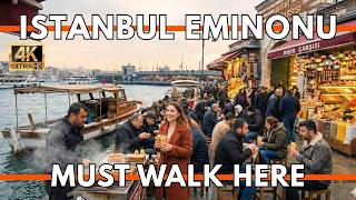 Istanbul Turkey 2026 | Eminönü to Galata Bridge 4K Walk (Bosphorus Views, Markets & Real Life Vibes)