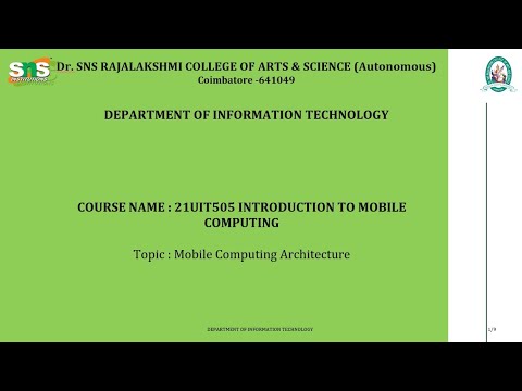 Mobile Computing Architecture | Introduction to Mobile Computing | SNS Institutions