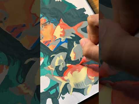 drawing using arrtx acrylic markers 𓇼  #sketchbookart #acrylicmarkers #arrtxacrylicmarkers