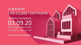 LG at IFA 2020 - LG Press conference live stream
