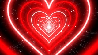 Heart Background❤️Red  Tunnel Heart Background Screensaver Video Effects - Heart Lights Background