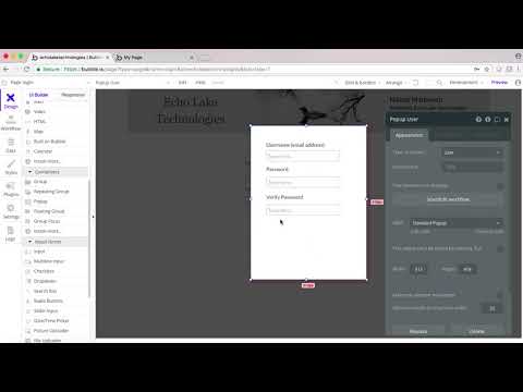 Calendar video #1: Create Login in Your Bubble.io No Code Web App