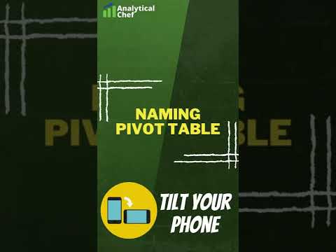 Learn how to name a Microsoft Pivot Table