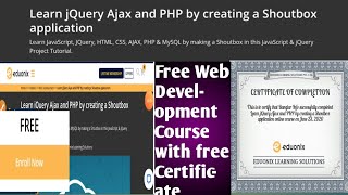 Free Web Development Course with Free Certificate । eduonix free course । Learn jQuery Ajax and PHP
