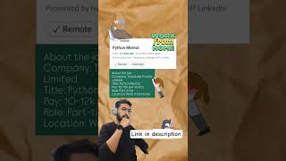 Python mentor Job #workfromhome #remotejobs #shorts #feeds #shortsfeed #feed #youtubeshorts #short