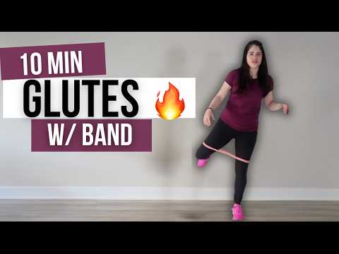 10 Min RESISTANCE BAND Workout - Grow & Tone Your Glutes AT HOME