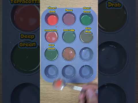 Earthy & Muted Tones Palette #shots #asmr #colormixing #satisfying