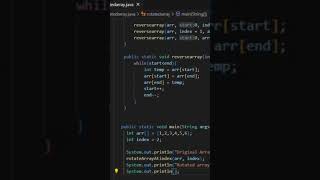 Rotate array in Java 🤔🤔#java  #coding #rotatearray