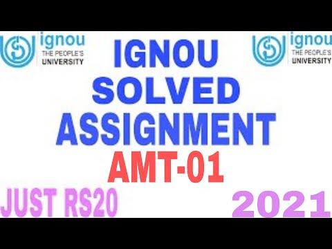 IGNOU SOLVED ASSIGNMENT l Amt-01 l 2021 #IGNOU