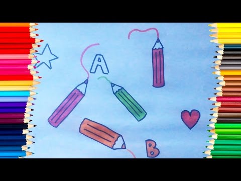 Learn how to draw and color crayons for kids learning colors