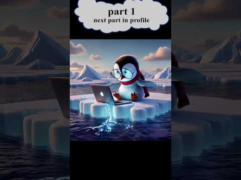 Smart Penguin Uses Laptop on Iceberg – AI Animation Short | Tech Cartoon in Urdu #ShortsUrdu #anime
