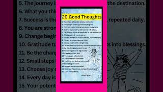 20 Good Thoughts For School Assembly | Good Thoughts In English | Small Good Thoughts In English#yt