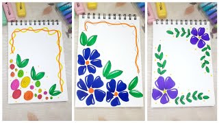 3 Easy Border Design | File Decoration Ideas | Front Page Design for School Projects
