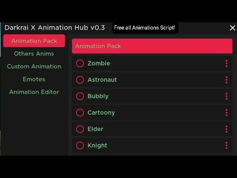 Acures X, Fulux Free all Animations + Animation Editor Script!