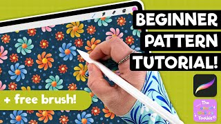 Fun Procreate Seamless Pattern Tutorial for Beginners | 5 Motif Diamond Method Template