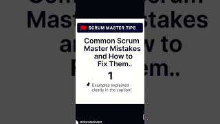 Scrum Master Mistake You Must Stop 🚫 #scrummastertips #scrumtips #agilecoach#agilemistakes
